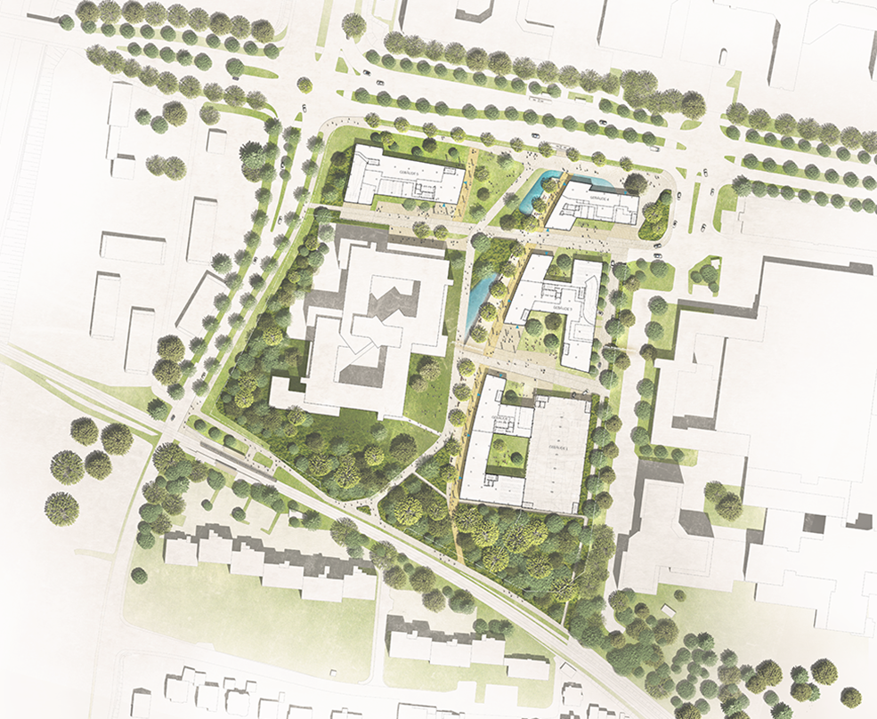 master plan and design an urban development at Plieninger Straße 140 in Stuttgart