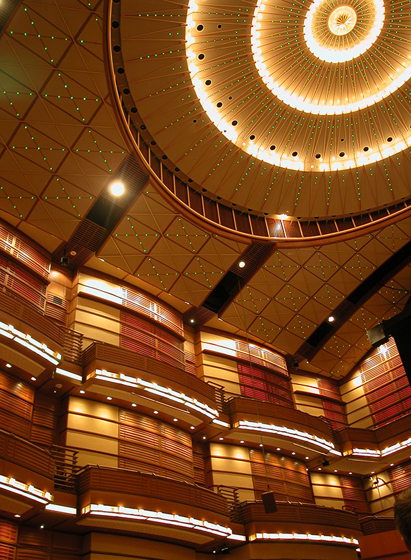 looking up inside the Dewan Filharmonik Petronas hall