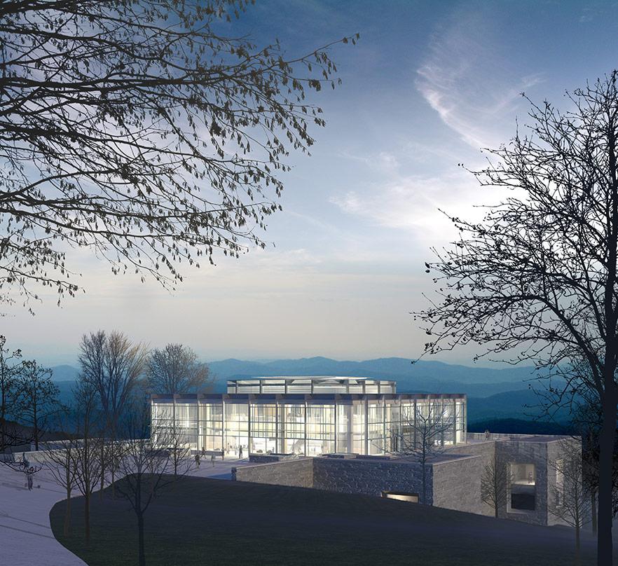 Design proposal for the Case Library and Center for Information Technology located in Hamilton, New York.