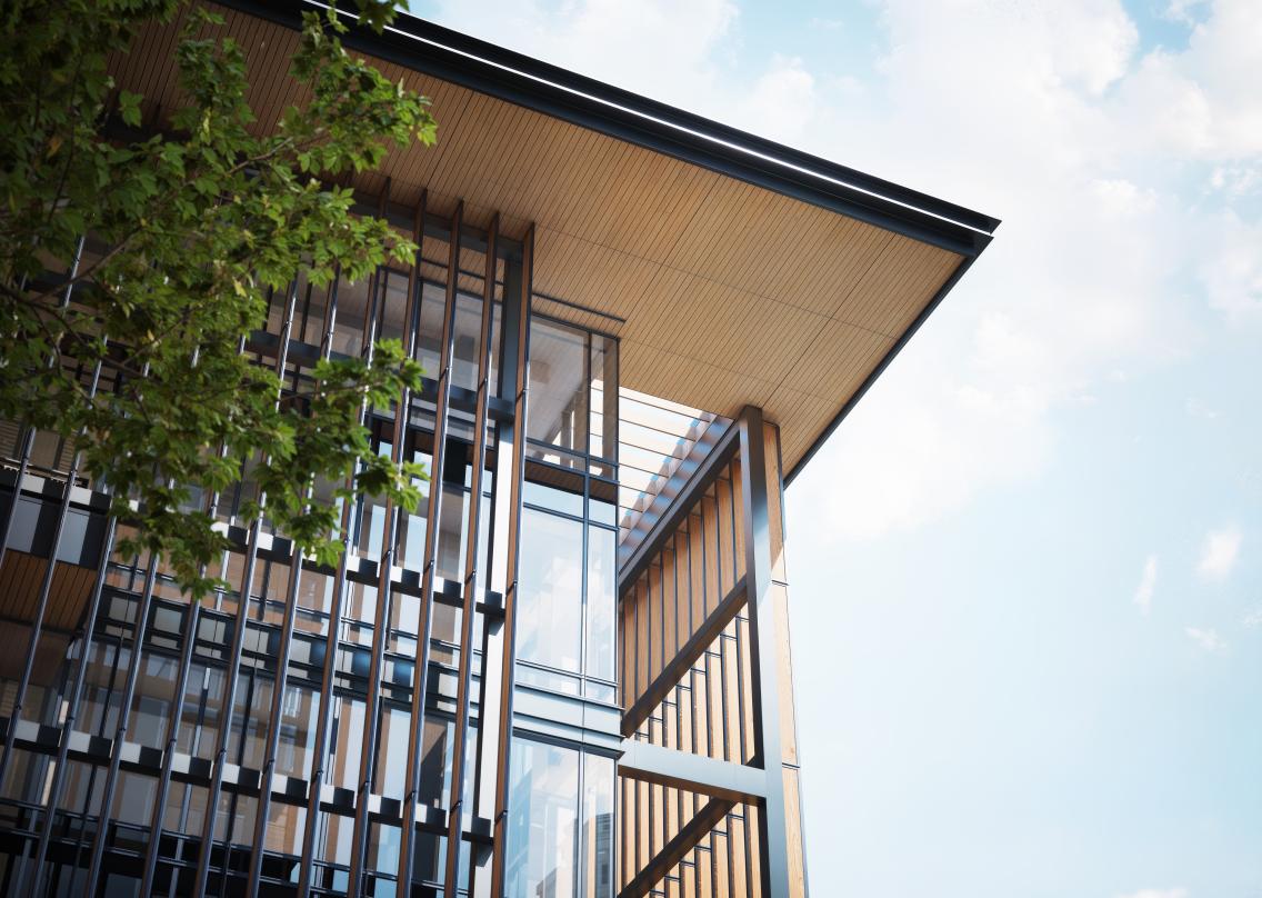 Detail of exterior of Parcel 2 at the RO.
