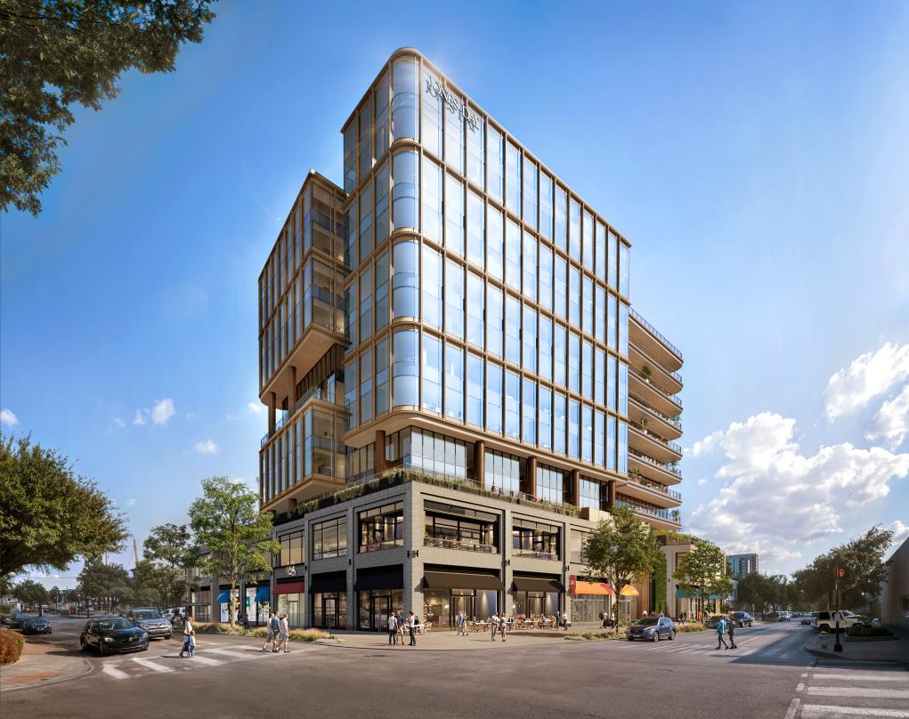 Rendering of the building of Knox & McKinney in Dallas TX