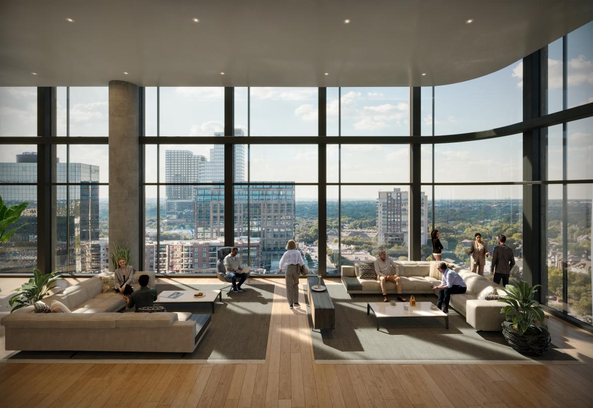 Penthouse rendering from the building of Knox & McKinney in Dallas TX