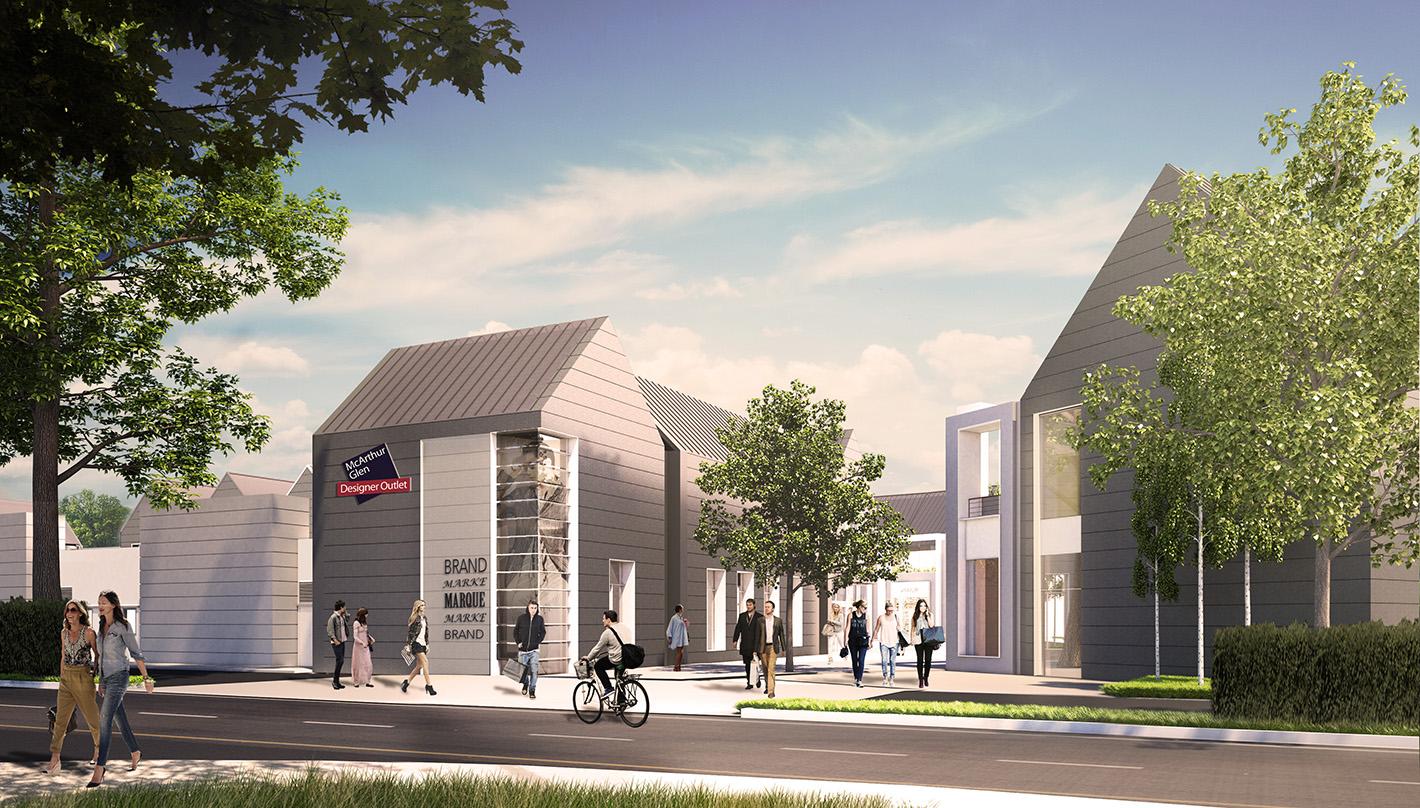 Street view Design proposal for Remscheid Designer Outlet Centre in Germany