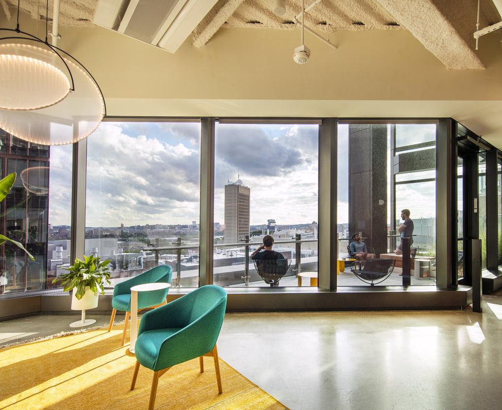 Terrace view of Google Cambridge corporate headquarters