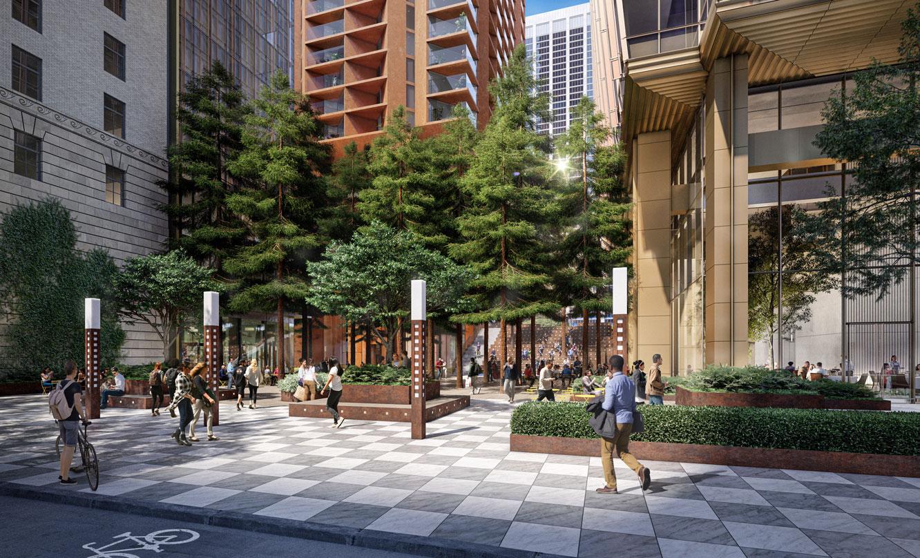 The PG&E Redevelopment offers a public plaza for the San Francisco community