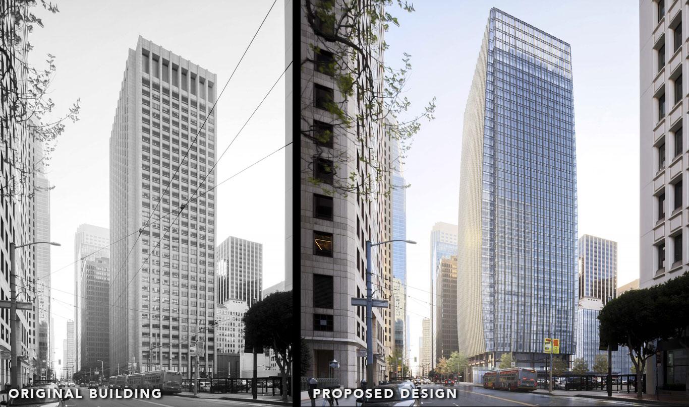 Current and proposed design for the PG&E Mission Tower