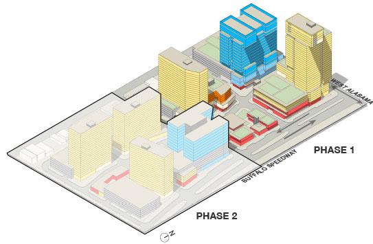 Phased axonometric of the RO 