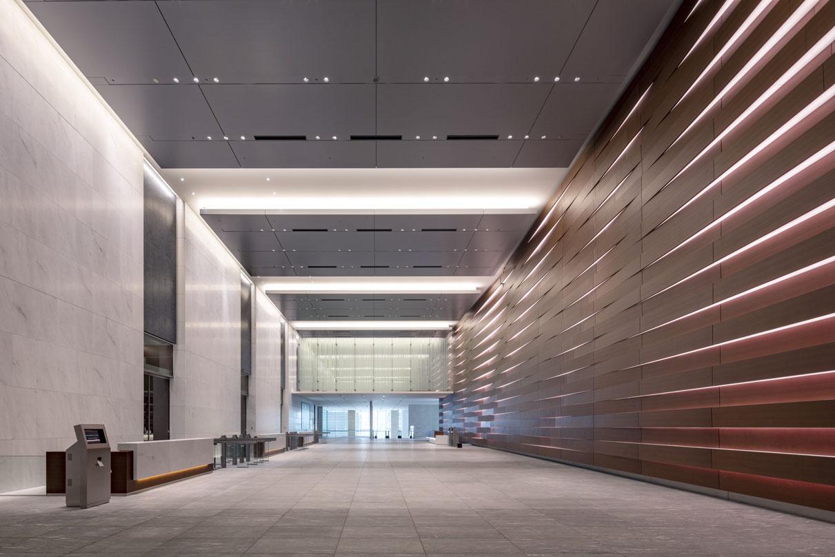 Lobby of Tokyo Midtown Yaesu with feature wall