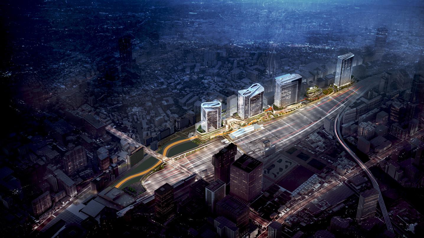 The site master plan of Takanawa Gateway City the largest C40 development in Tokyo, Japan