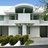 beautiful architectural design of a private residence in Kuala Lumpur. Front entrance with circle driveway