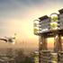 Uber’s flying car arriving to land in Uber's Skytower - future of intra-urban transportation.