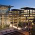 a view at dusk of the entrance CalPERS Headquarters Complex