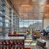 Interior designs of Barack H. Obama Magnet University school with glass frame walls in New Haven, Connecticut.