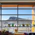 A view through the glass frame window in Barack H. Obama Magnet University school in New Haven, Connecticut.