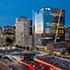 Skyline view of new high performance corporate headquarters designed as a next generation campus at Norfolk Southern’s, Technology Square in Midtown Atlanta