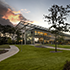 a view of the ExxonMobil Wellness Center at dusk