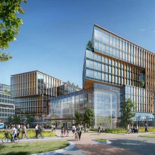 Design proposal for 35,000m2 next generation workplace in Amsterdam that incorporates an innovative three volume design.