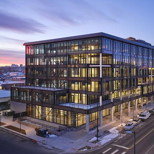 Design proposal for a six-story mass timber office building in Denver, Colorado with a variety of amenity spaces and an exclusive deck. 