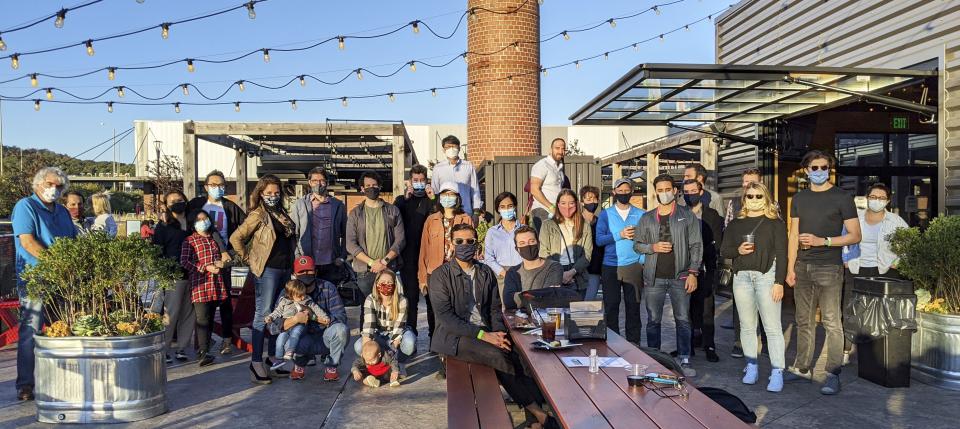 Pickard Chilton employees in a party hosted during the fall of 2020.