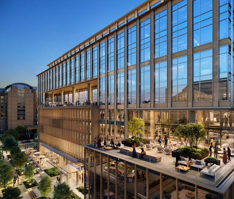 Attracting tenants with private and public open-air terraces on a building redevelopment