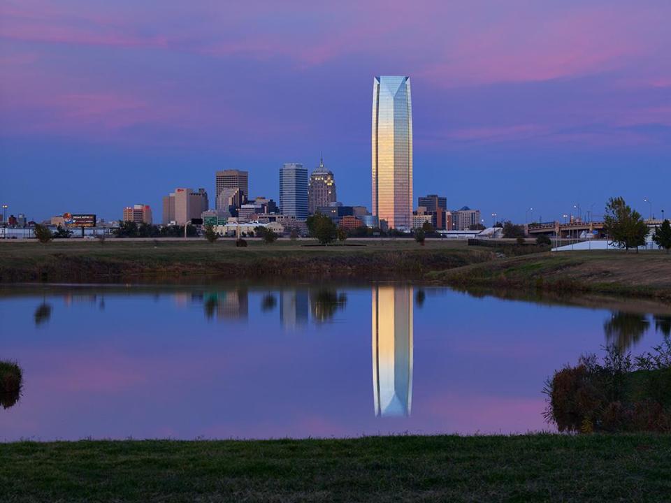 Devon Energy Center stands as a beacon over Oklahoma City