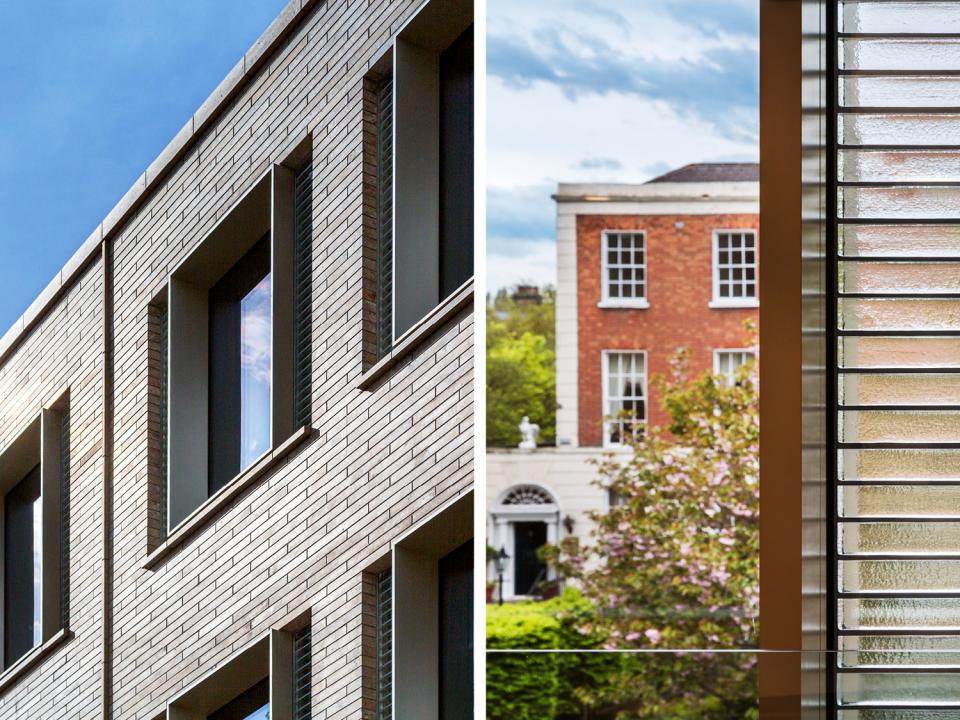 Cast glass brick used to increase interior daylighting