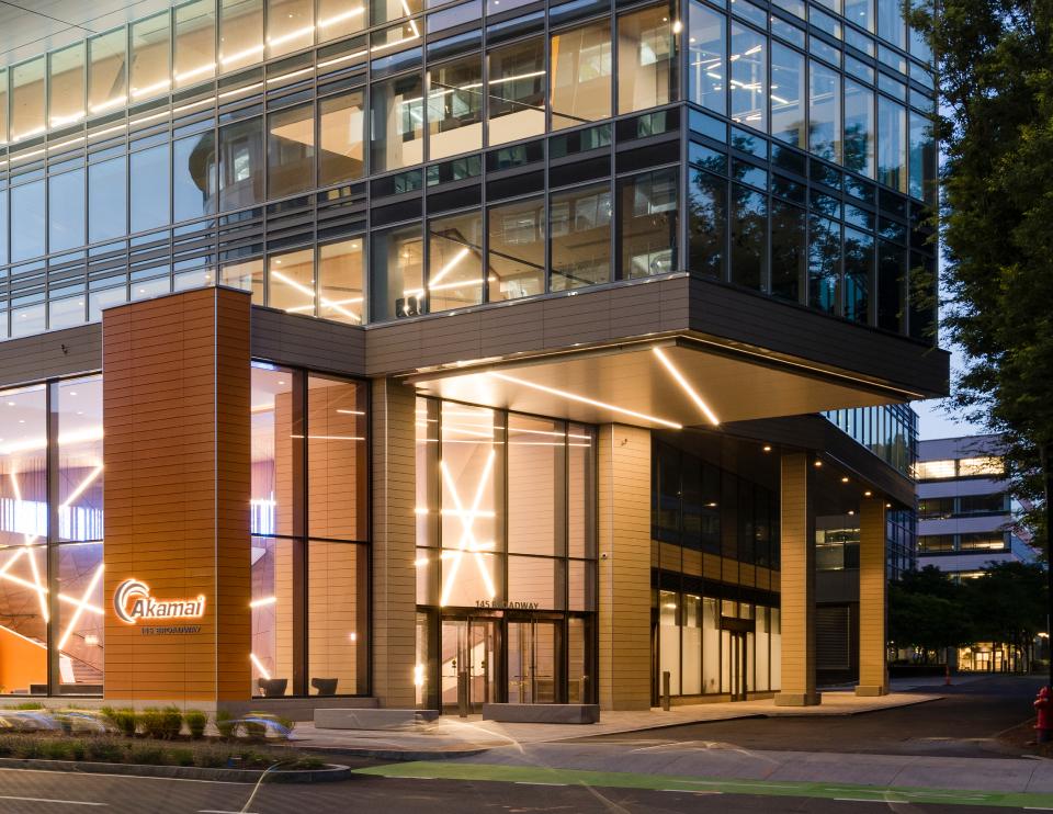 Terracotta clad podium at Akamai Headquarters in Cambridge